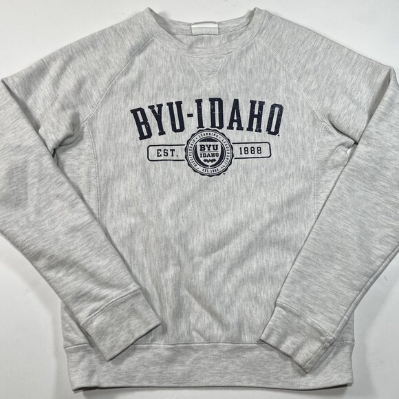Champion Reverse Weave Sweatshirt Mens XS BYU Idaho Crewneck Gray Pullover - Picture 1 of 9